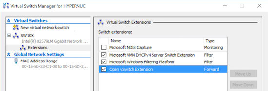 Hyper-V extensible switch GUI