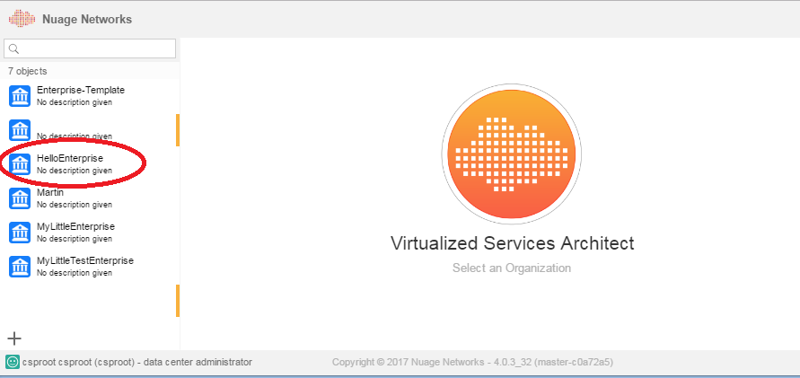 VSA home page with enterprise